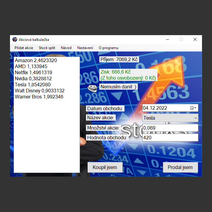 akciová kalkulačka